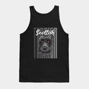 Scottish Terrier Grey Retro Vibes Tank Top